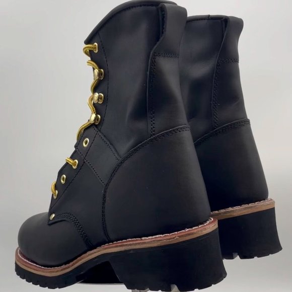 Tree Climbing Riding Black Logger Men’s Leather Upper Boots soft toe main image 11
